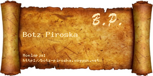 Botz Piroska névjegykártya